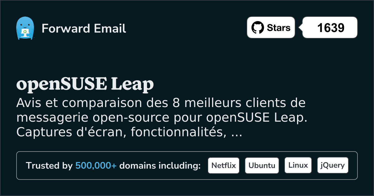 8 Meilleurs Clients Email Open Source pour openSUSE Leap 2026