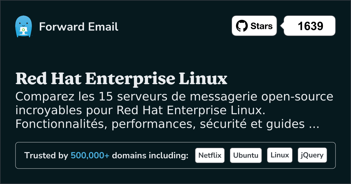 15 Serveurs de messagerie open source incroyables pour Red Hat Enterprise Linux 2026