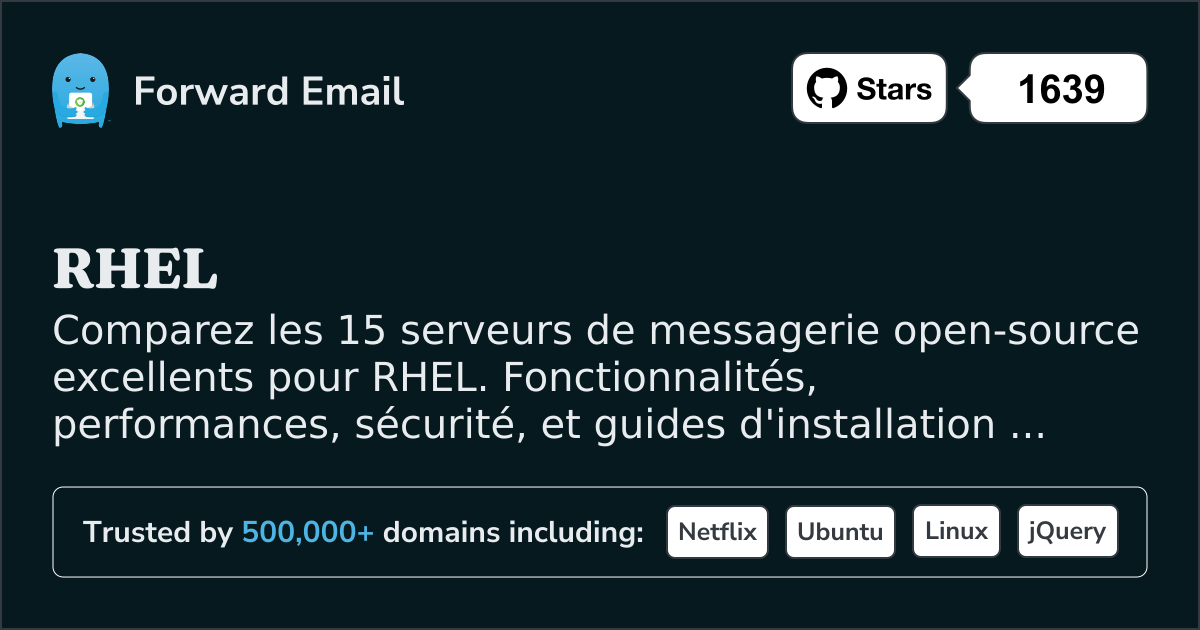 15 serveurs de messagerie open source excellents pour RHEL 2026