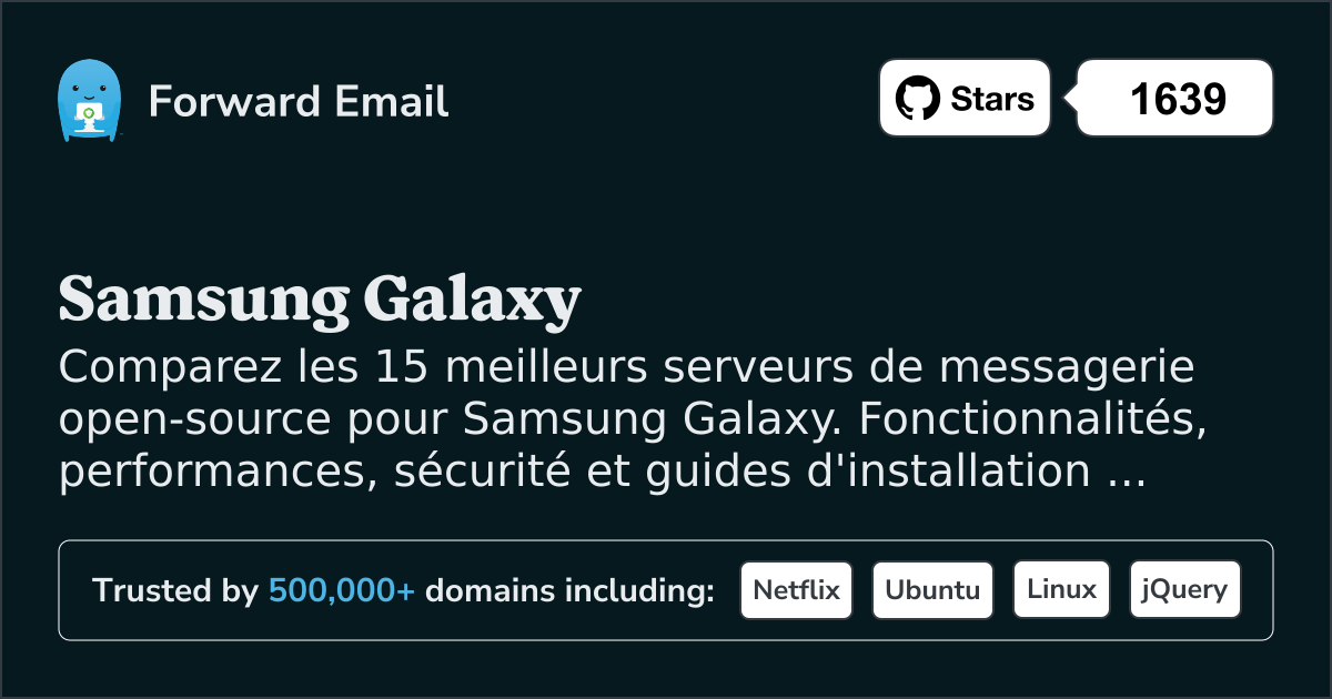 15 Meilleurs serveurs de messagerie open source pour Samsung Galaxy 2026