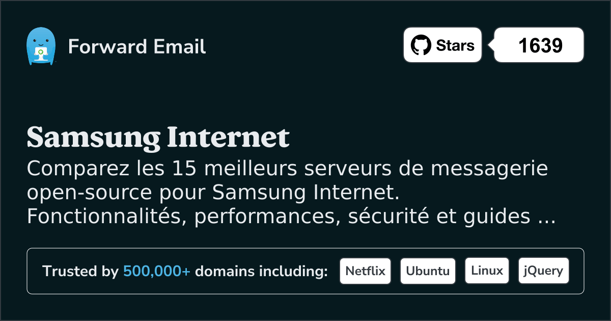 15 Serveurs de messagerie open source de premier plan pour Samsung Internet 2026