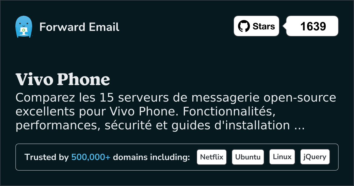 15 Serveurs de messagerie open source excellents pour Vivo Phone 2026