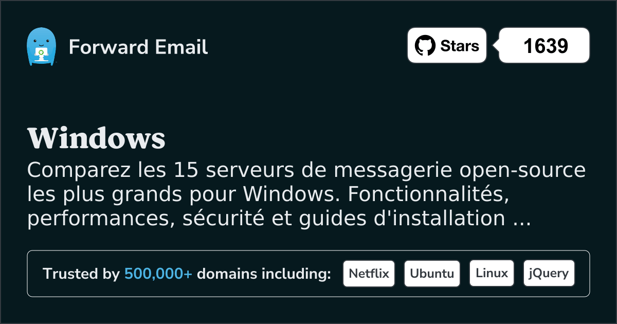 15 Serveurs de messagerie open source les plus grands pour Windows 2026