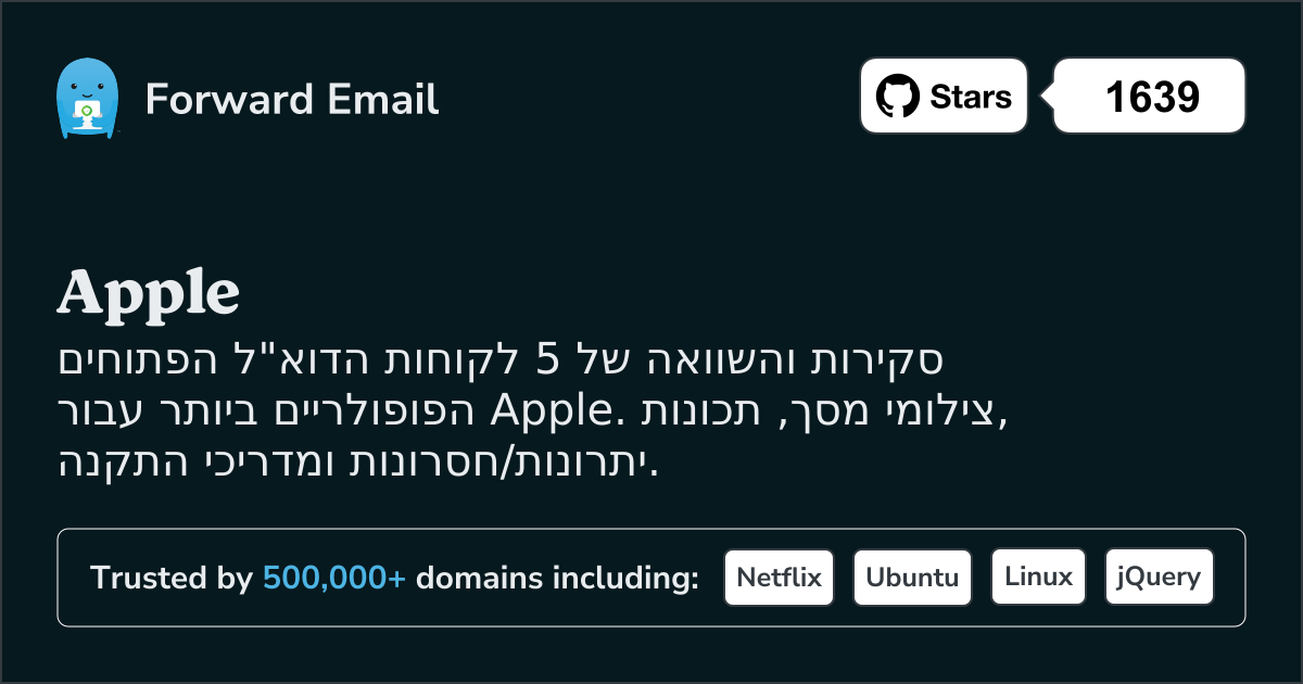 5 לקוחות דואר אלקטרוני קוד פתוח הפופולריים ביותר עבור Apple 2026