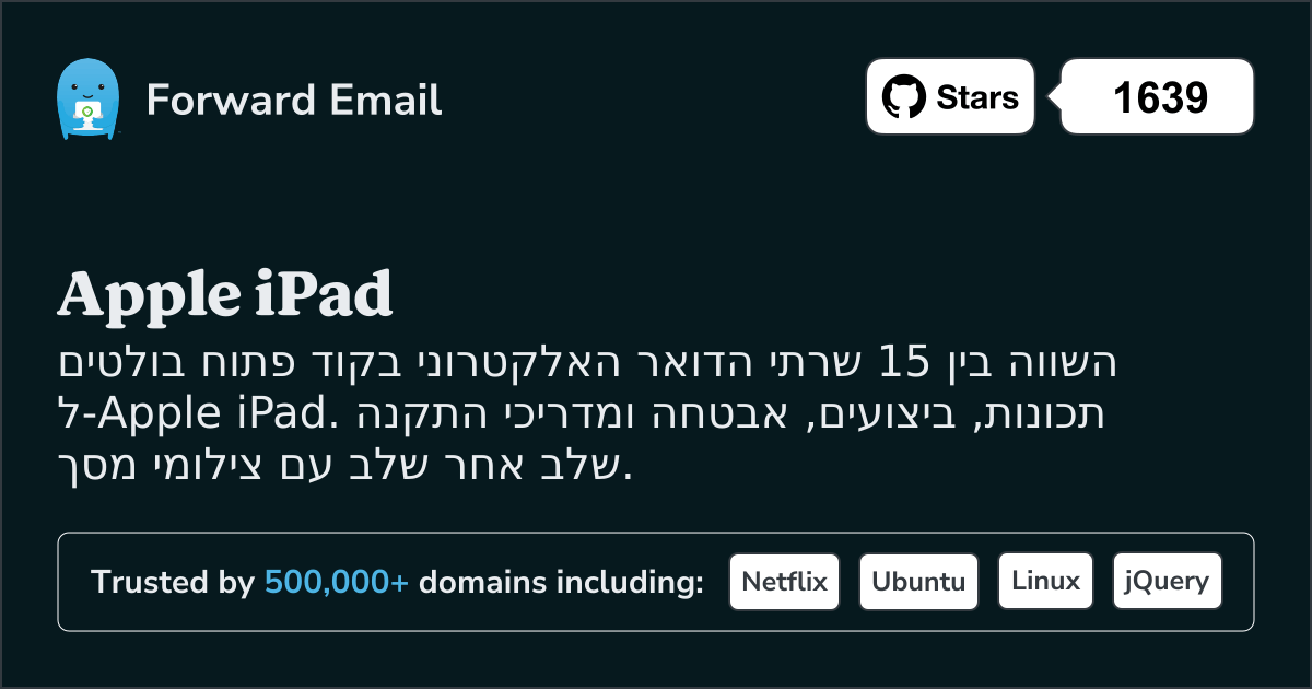15 שרתי דואר אלקטרוני בולטים בקוד פתוח עבור Apple iPad 2026