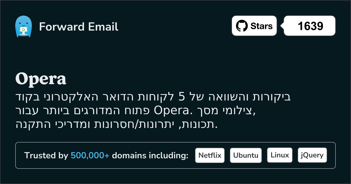 5 לקוחות דואר אלקטרוני בקוד פתוח מדורגים מובילים עבור Opera 2026