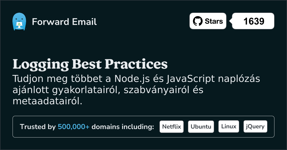 A Node.js naplózásának ajánlott gyakorlatai