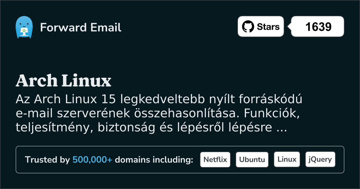 15 kedvelt nyílt forráskódú e-mail szerver Arch Linux 2026-hoz