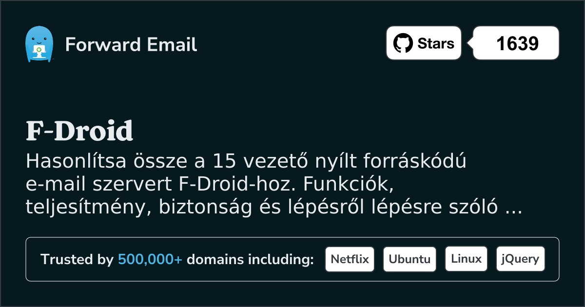 15 vezető nyílt forráskódú e-mail szerver F-Droid 2026-hoz