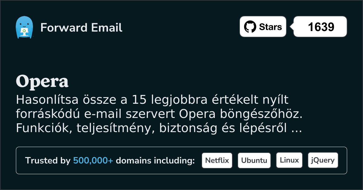 15 Legjobbra Értékelt Nyílt Forráskódú E-mail Szerver az Opera 2026-hoz