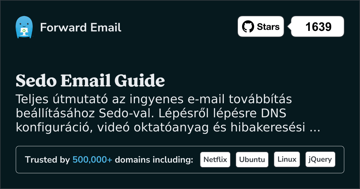 Hogyan állítsd be az e-mailt Sedo segítségével