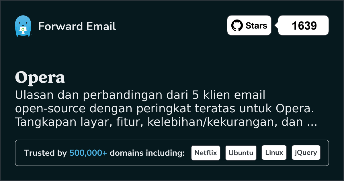 5 Klien Email Open Source Berperingkat Teratas untuk Opera 2026