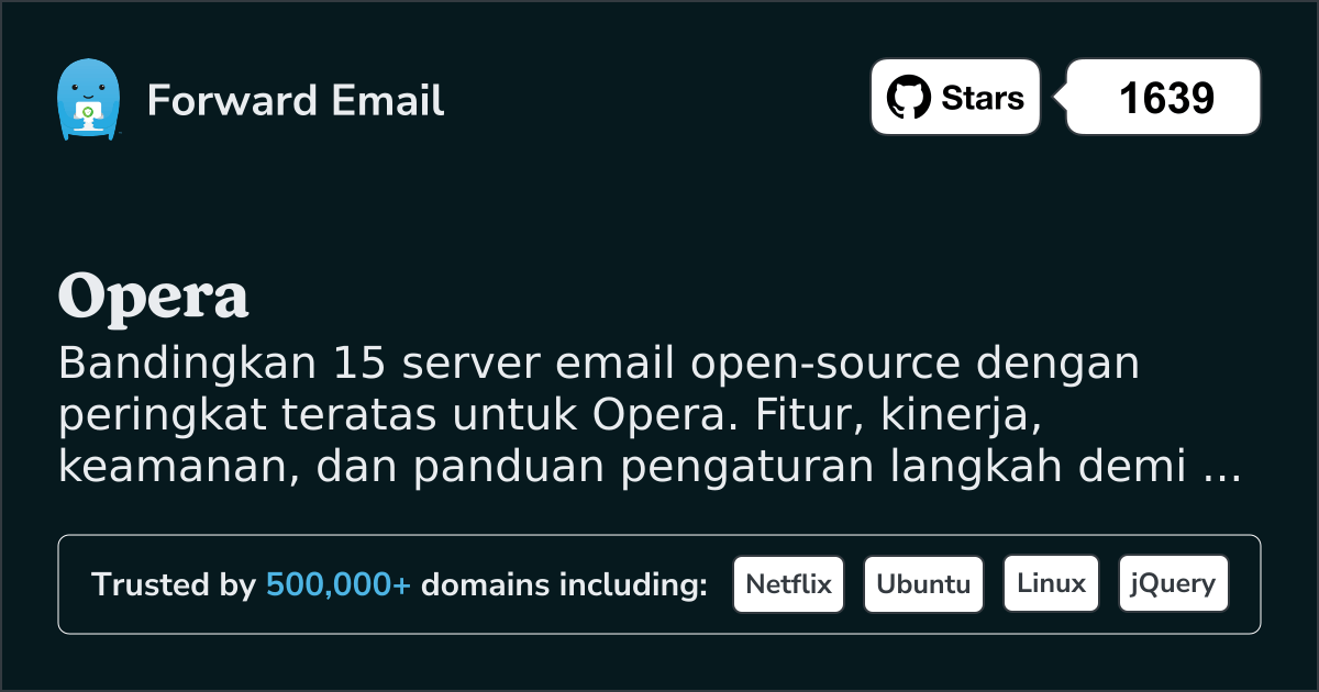 15 Server Email Open Source Berperingkat Teratas untuk Opera 2026