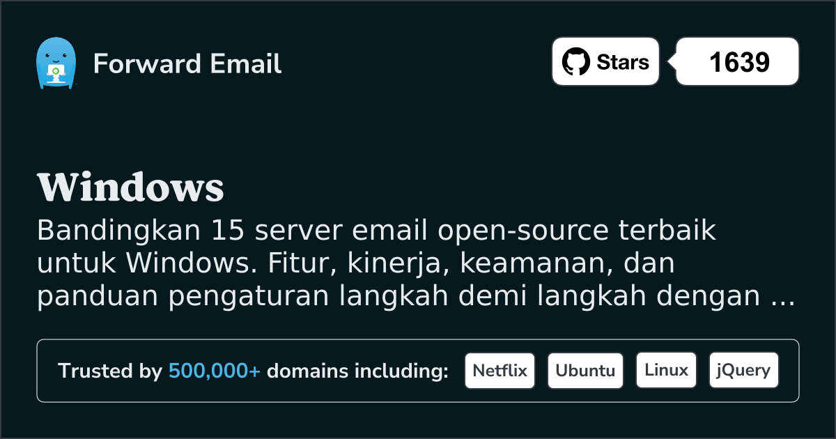 15 Server Email Open Source Terhebat untuk Windows 2026