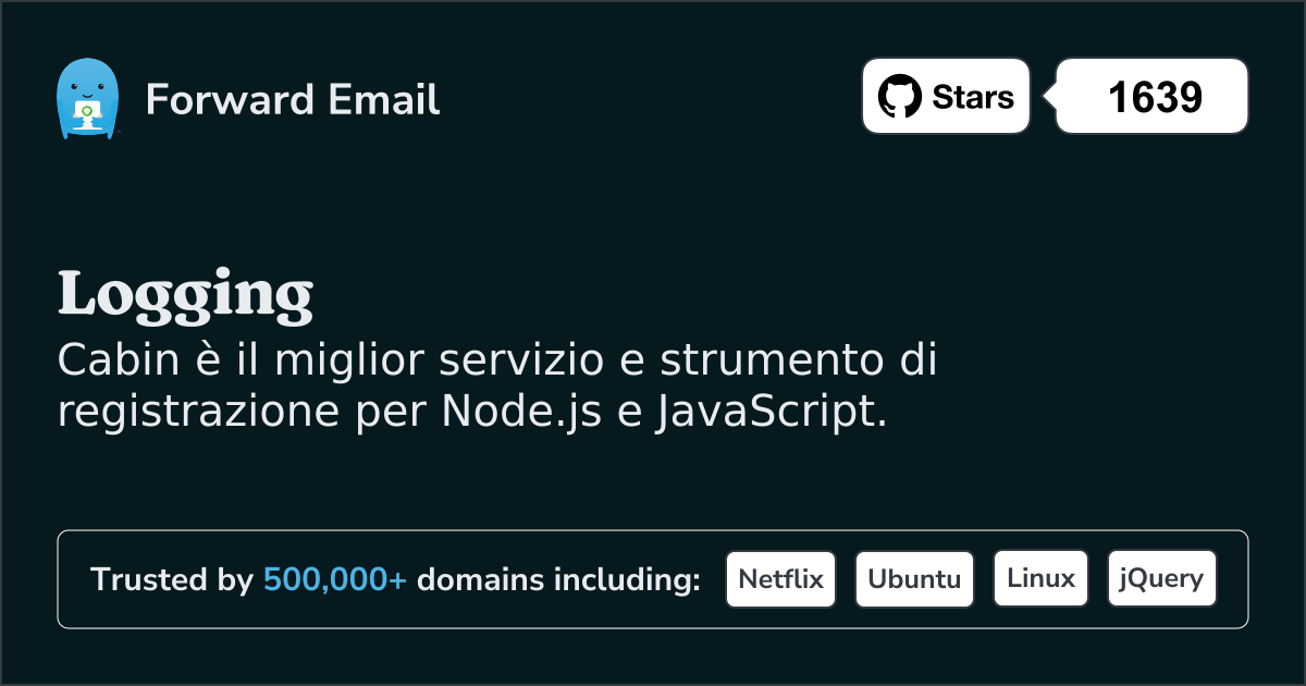 Servizio di registrazione Node.js