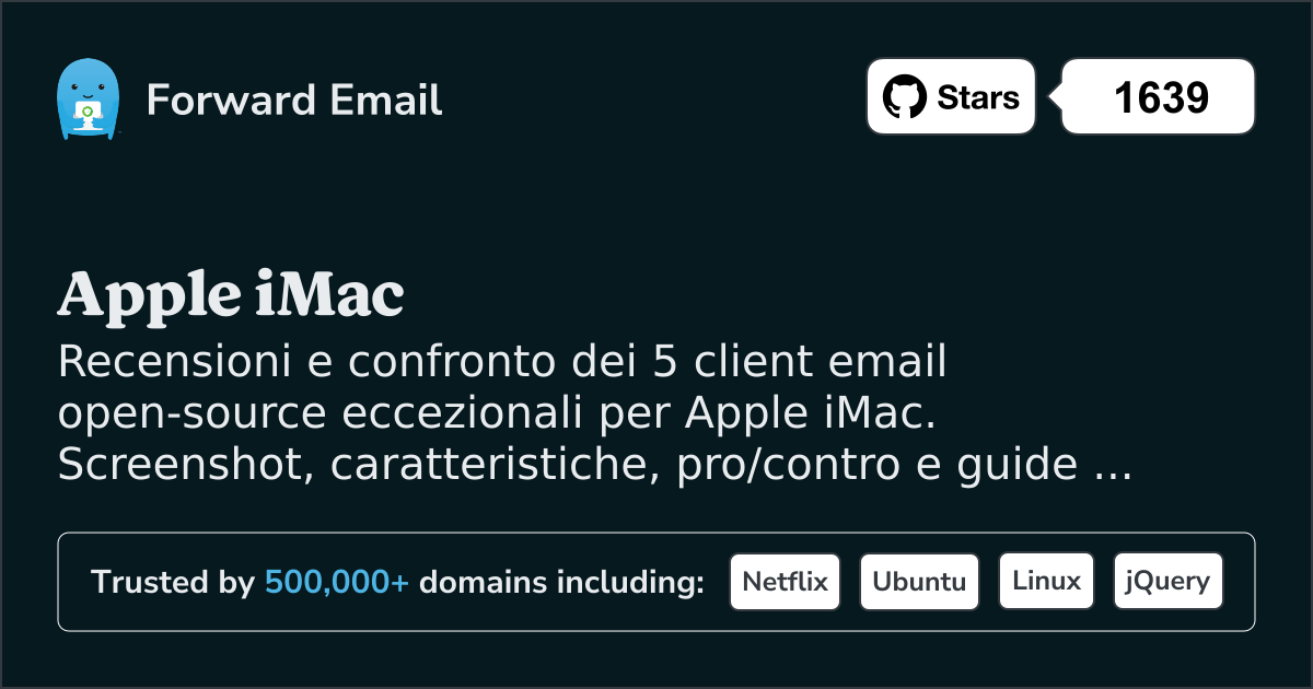 5 Eccezionali Client Email Open Source per Apple iMac 2026