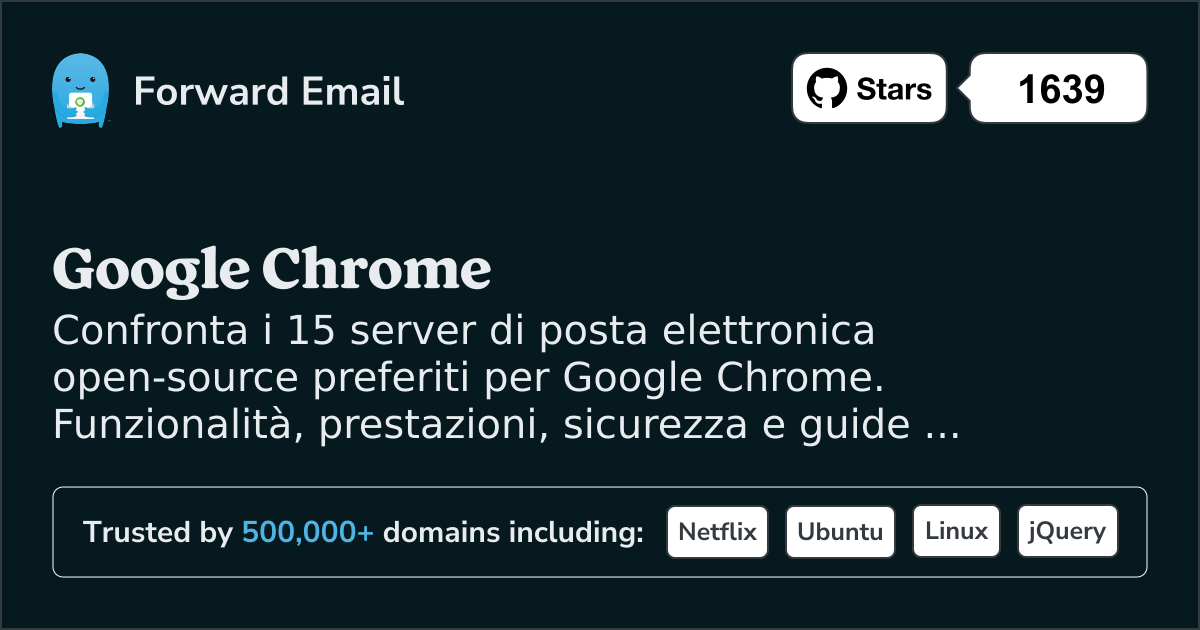 15 Server Email Open Source Preferiti per Google Chrome 2026
