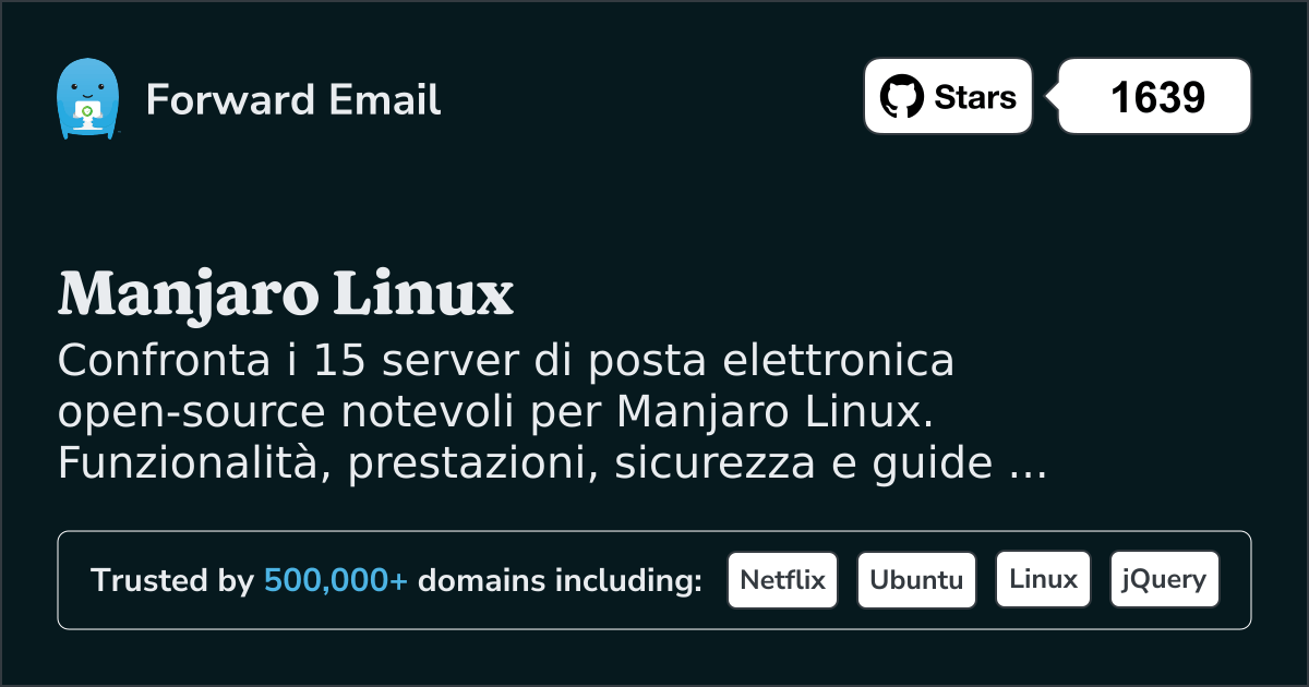 15 Server Email Open Source Notevoli per Manjaro Linux 2026