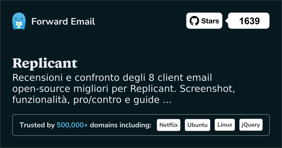 8 Client Email Open Source Migliori per Replicant 2026