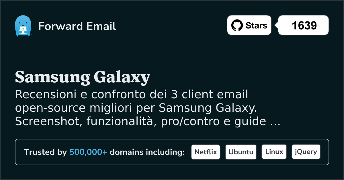 3 Client Email Open Source Migliori per Samsung Galaxy 2026