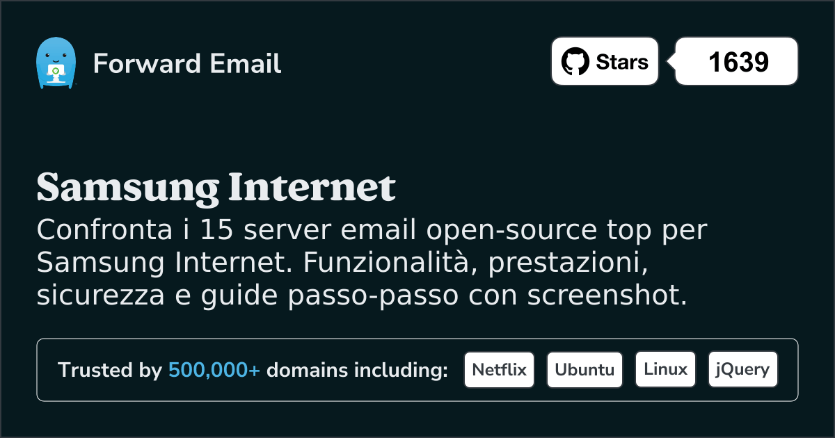 15 Server Email Open Source Top per Samsung Internet 2026