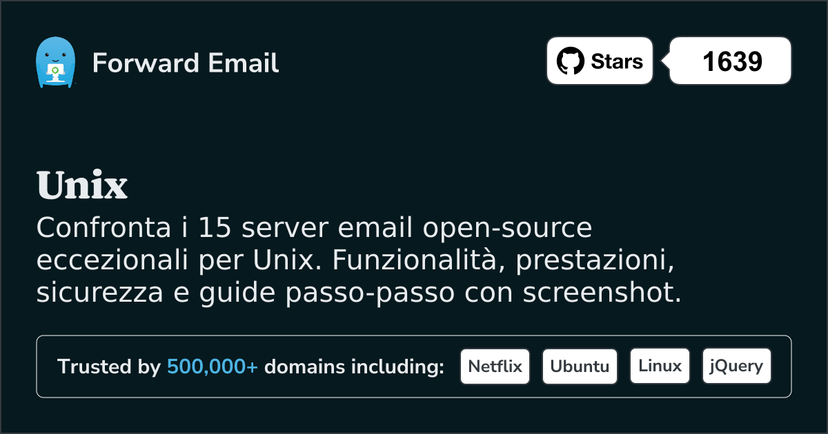 15 Server Email Open Source Eccezionali per Unix 2026