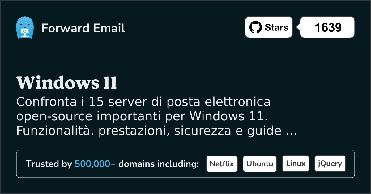 15 Importanti Server Email Open Source per Windows 11 2026