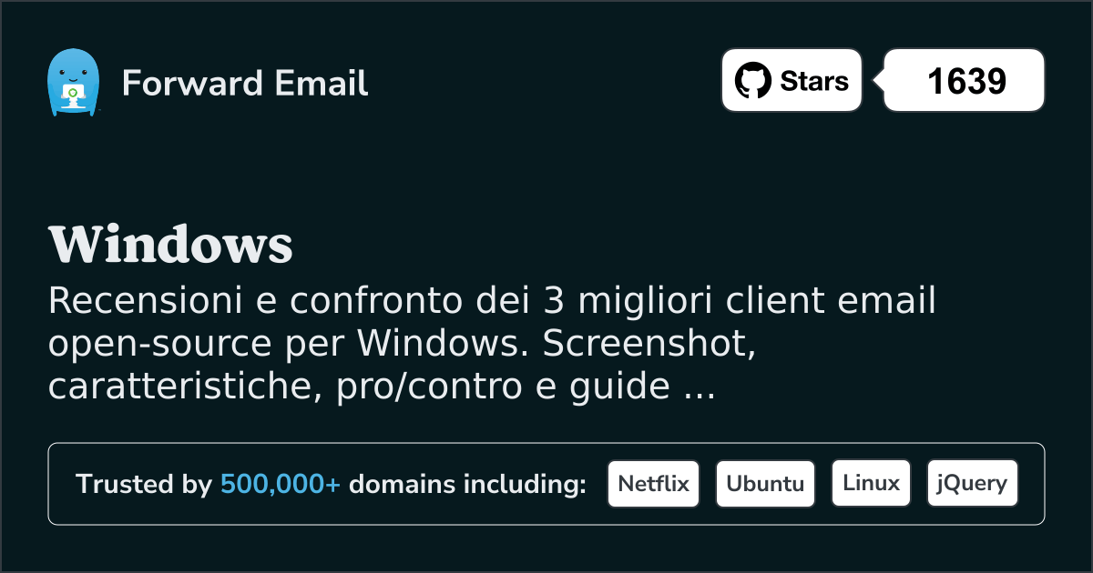 3 Migliori Client Email Open Source per Windows 2026