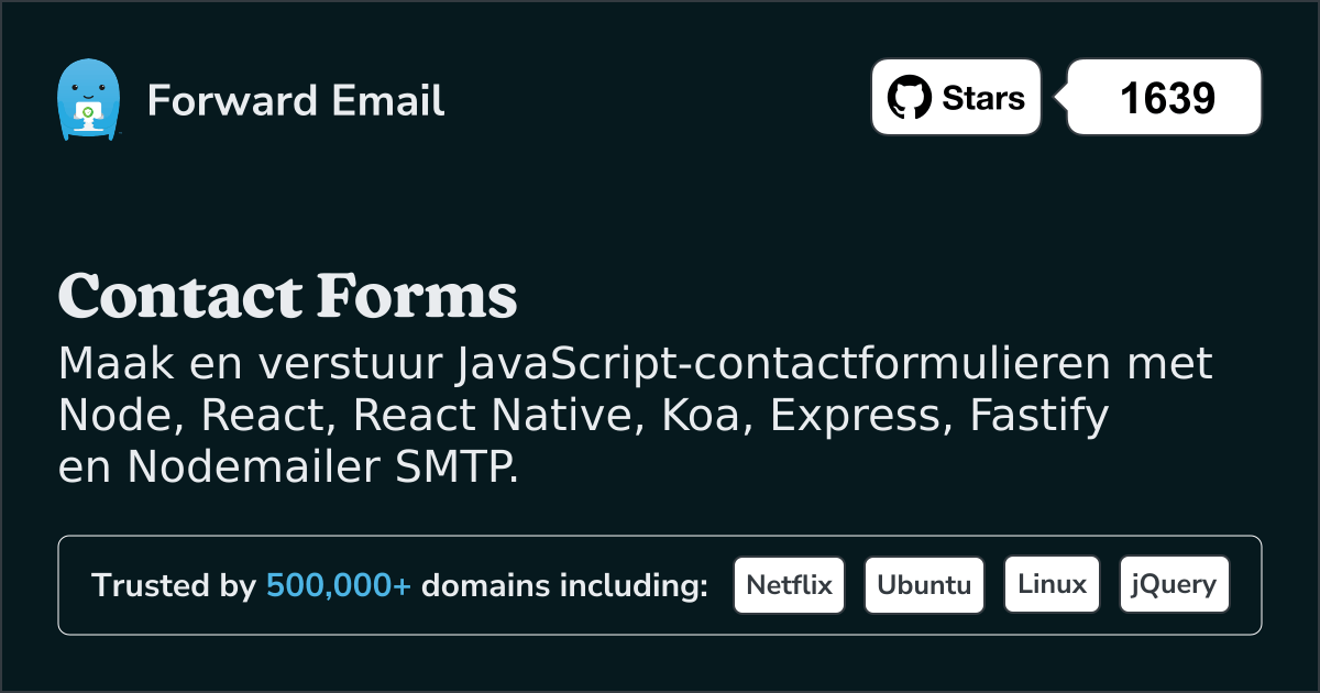 JavaScript Contactformulieren Node.js