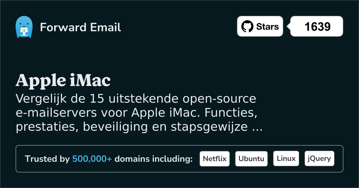 15 Uitstekende Open Source E-mailservers voor Apple iMac 2026