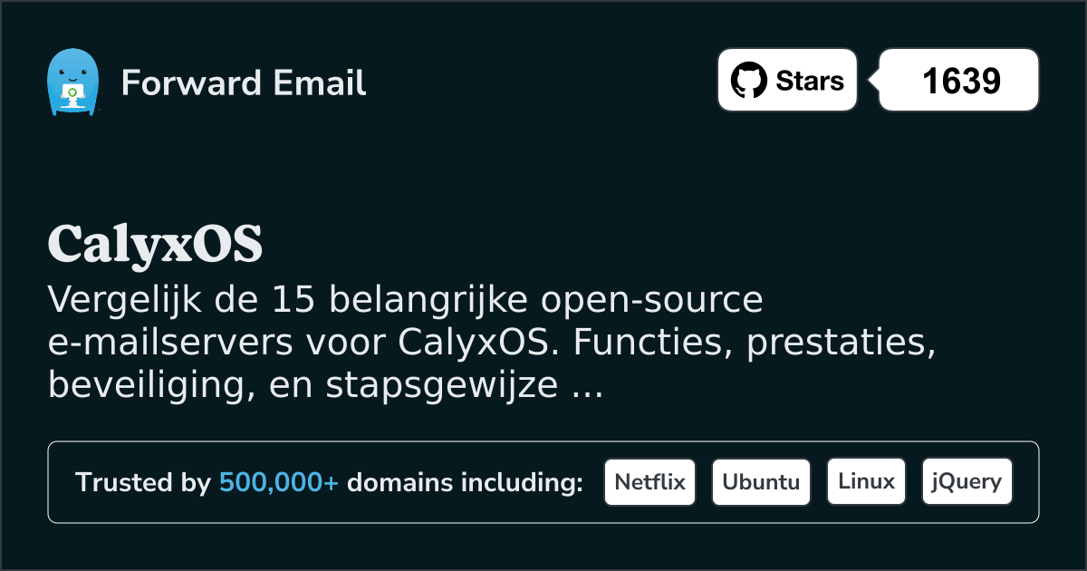 15 Belangrijke Open Source E-mailservers voor CalyxOS 2026