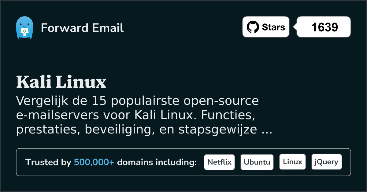 15 Meest Populaire Open Source E-mailservers voor Kali Linux 2026