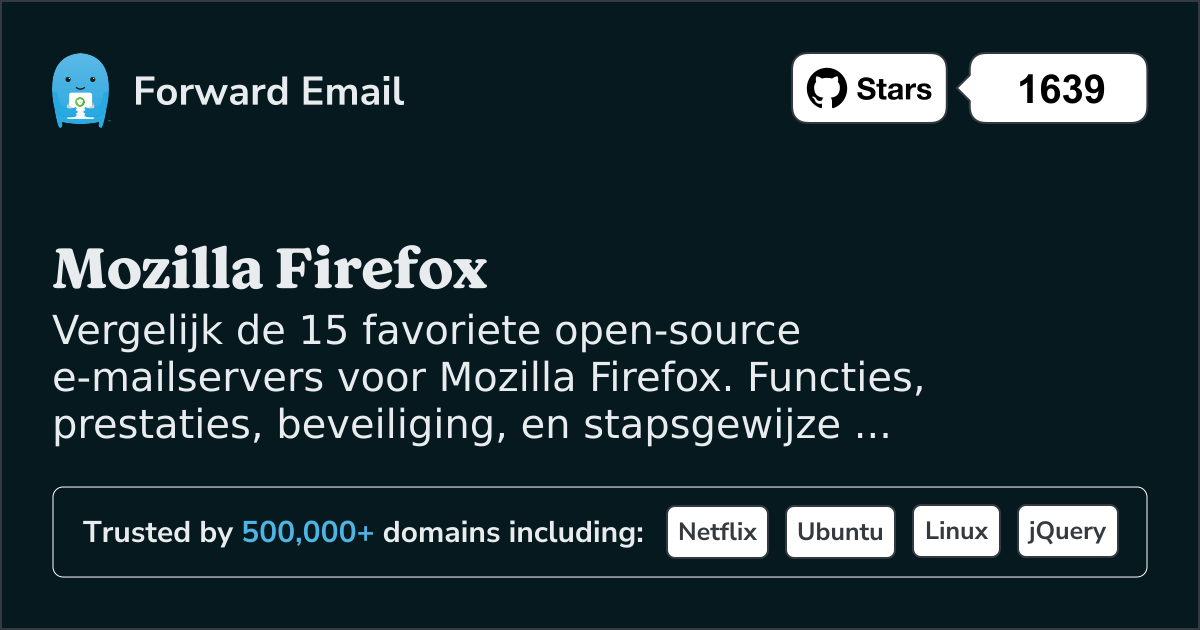 15 Favoriete Open Source E-mailservers voor Mozilla Firefox 2026