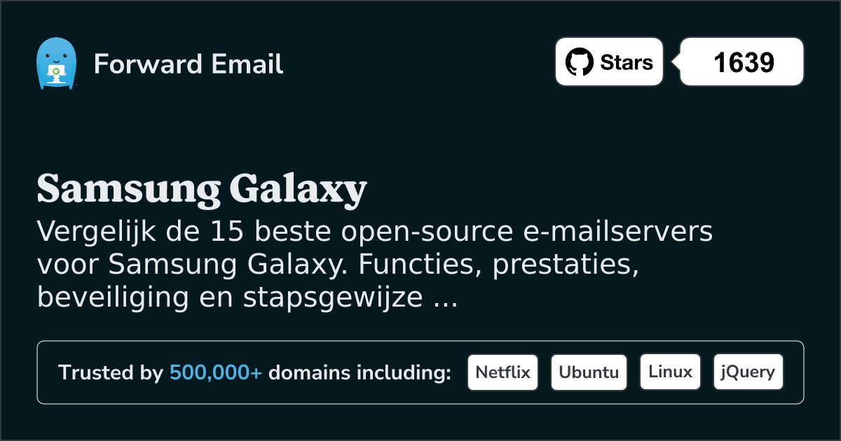 15 Beste Open Source E-mailservers voor Samsung Galaxy 2026