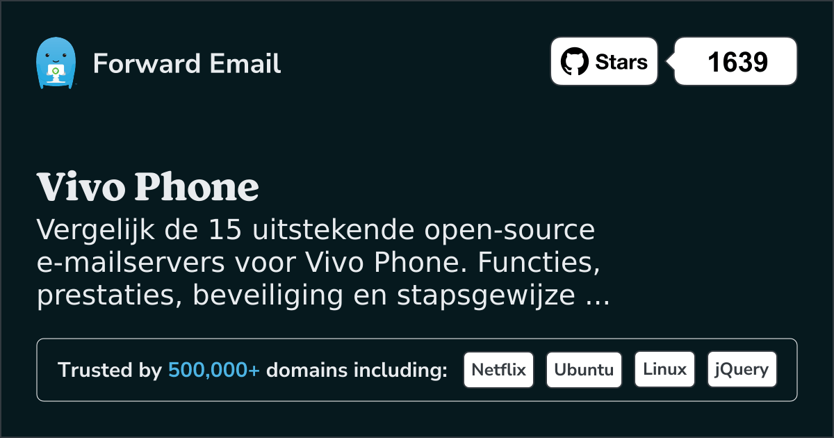 15 Uitstekende Open Source E-mailservers voor Vivo Phone 2026