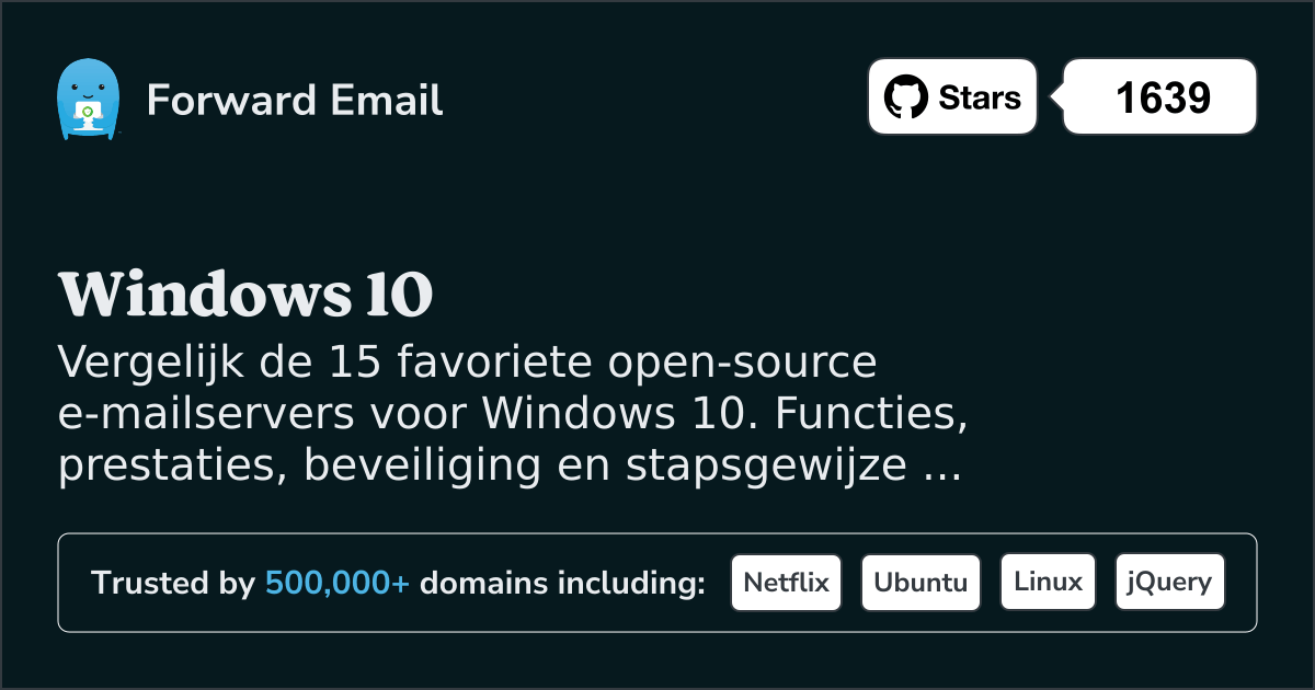 15 Favoriete Open Source E-mailservers voor Windows 10 2026