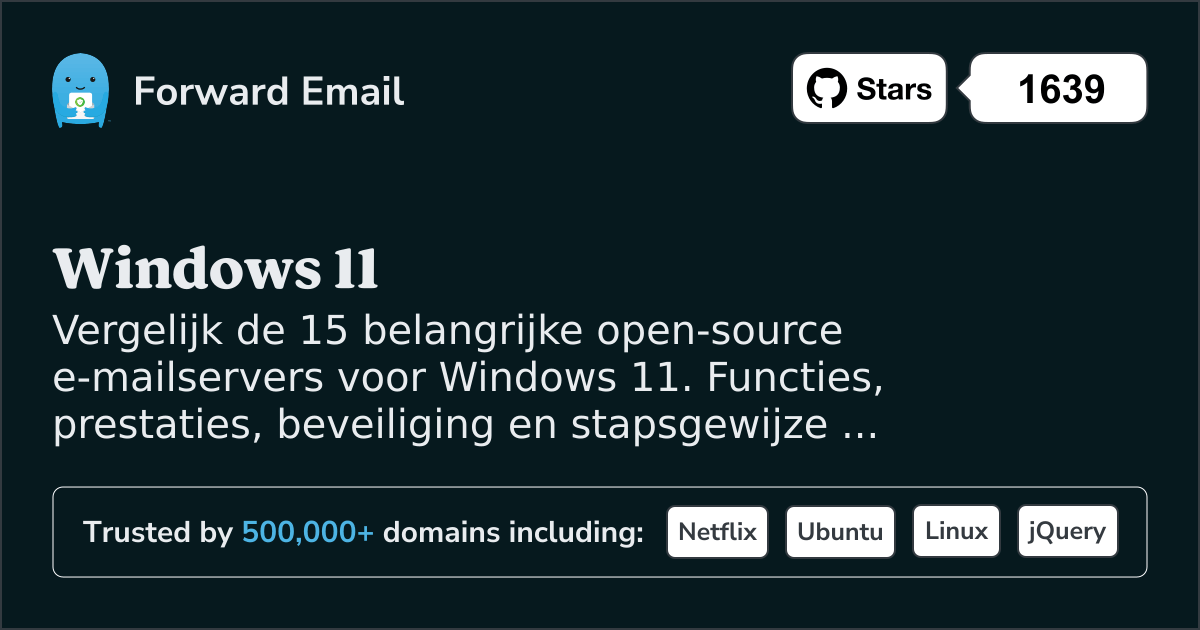 15 Belangrijke Open Source E-mailservers voor Windows 11 2026