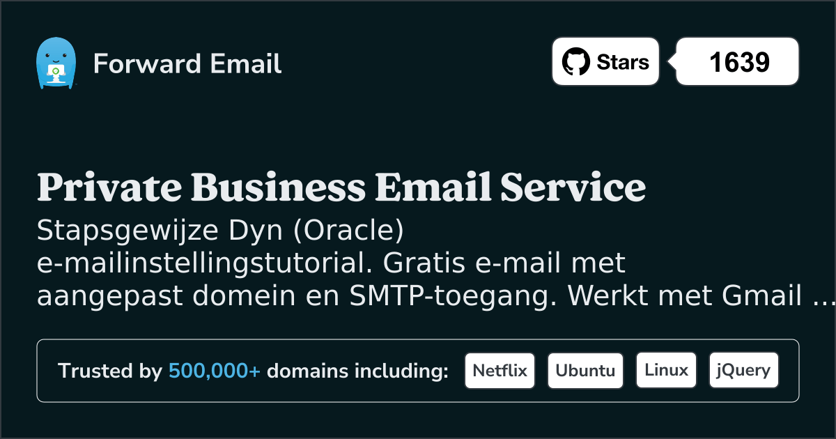 E-mail instellen met Dyn (Oracle)
