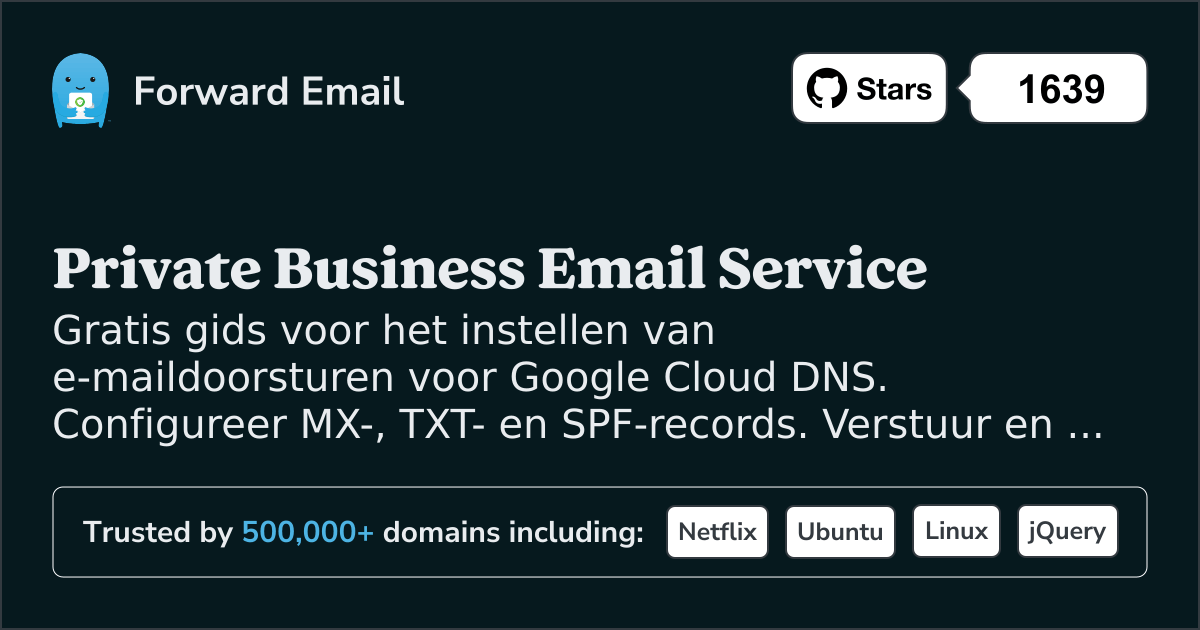E-mail instellen met Google Cloud DNS