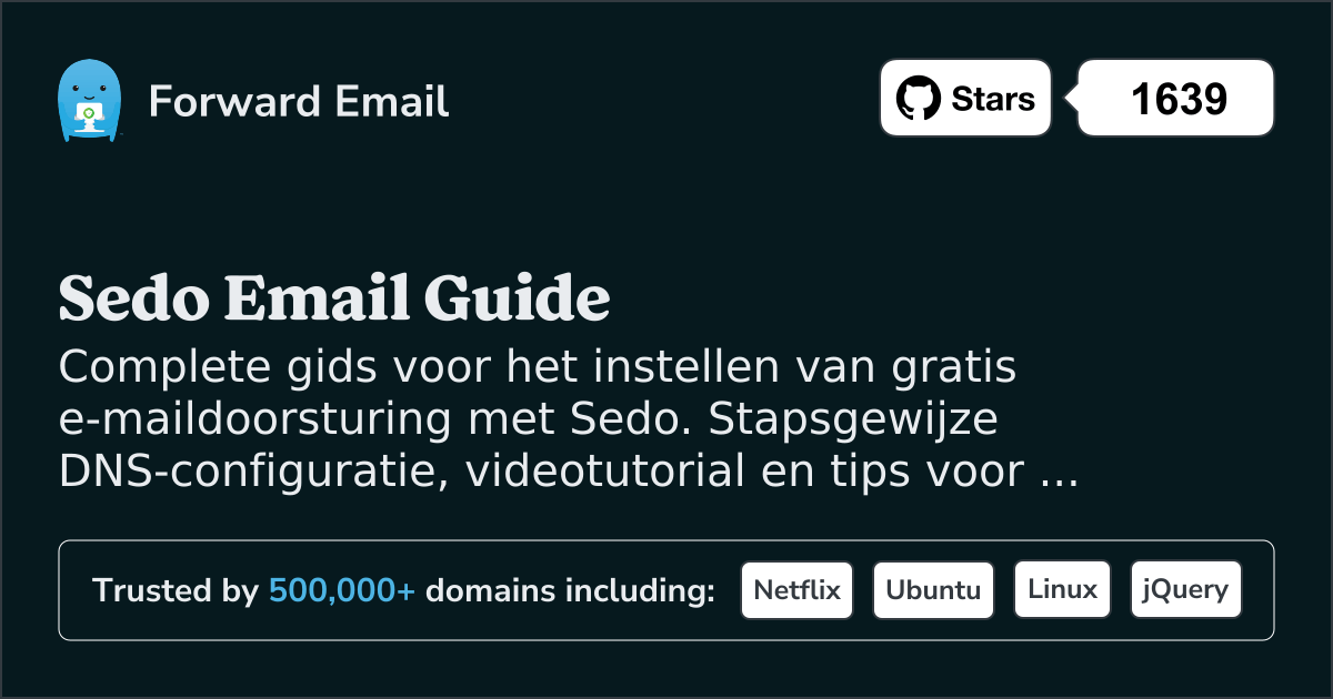 E-mail instellen met Sedo