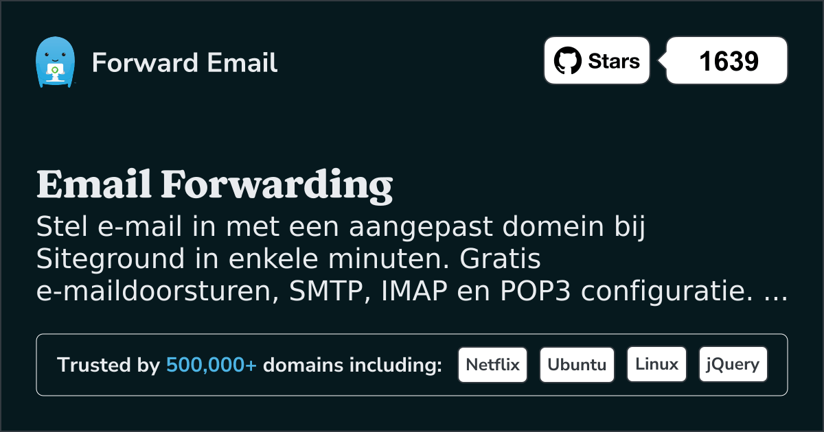 E-mail instellen met Siteground