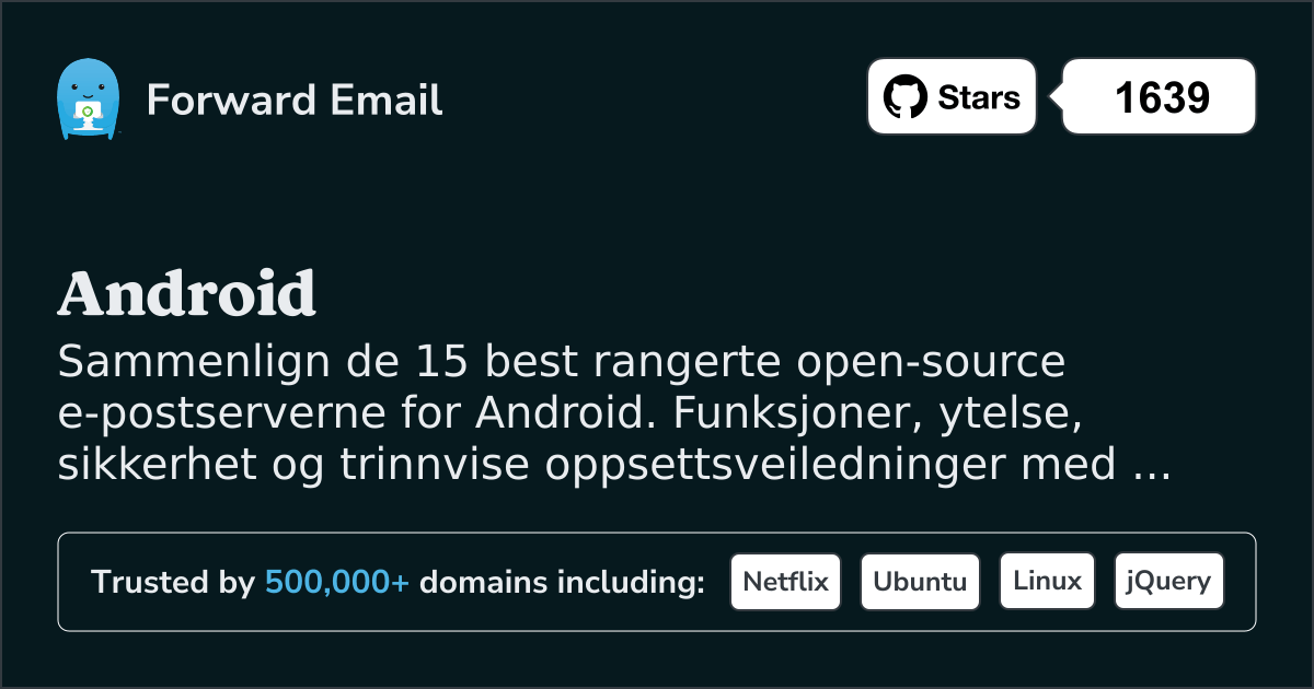 15 toppvurderte åpen kildekode e-postservere for Android 2026