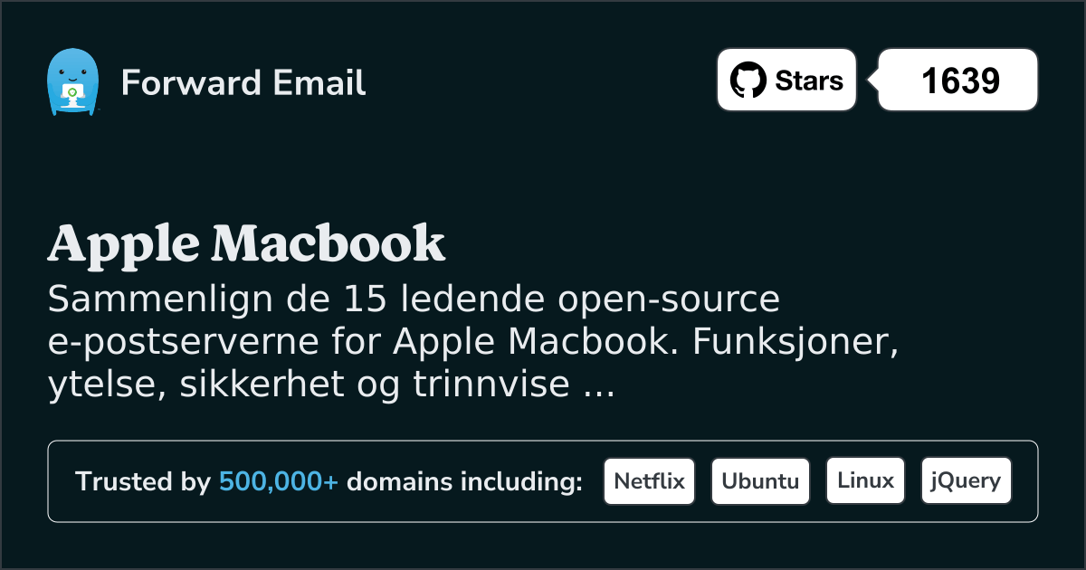 15 ledende åpen kildekode e-postservere for Apple Macbook 2026