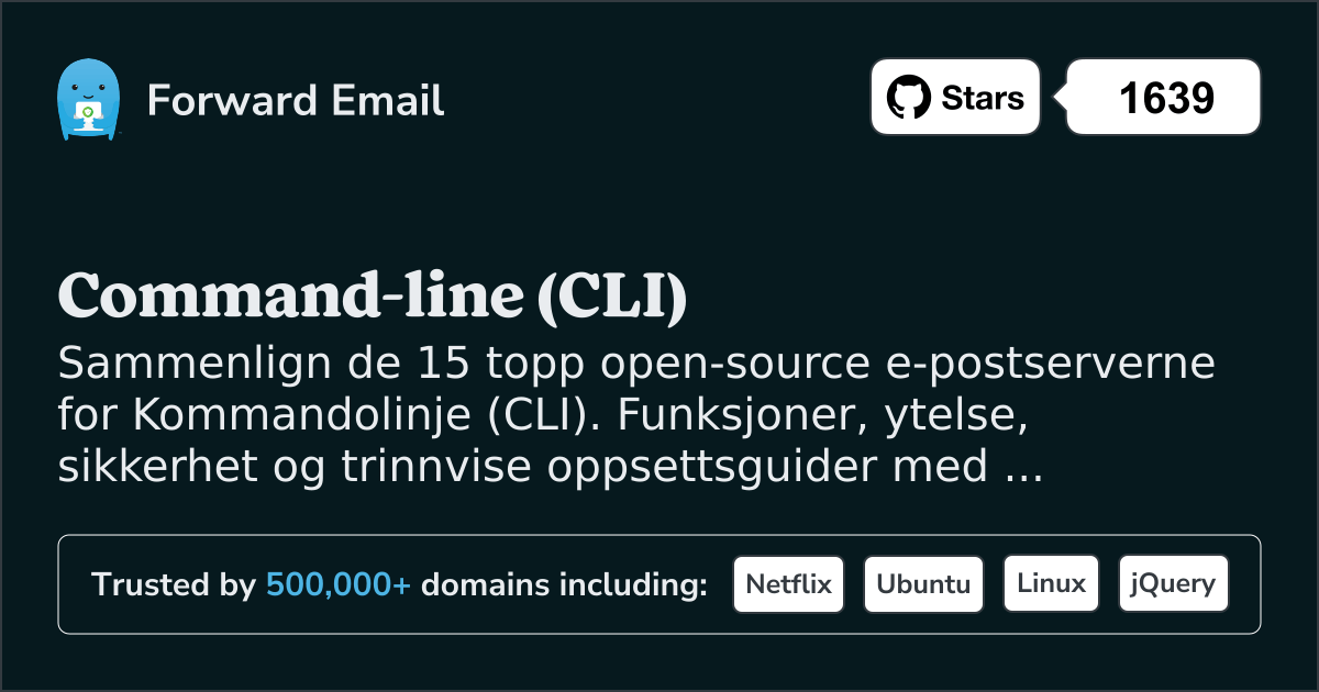 15 topp open source e-postservere for Command-line (CLI) 2026