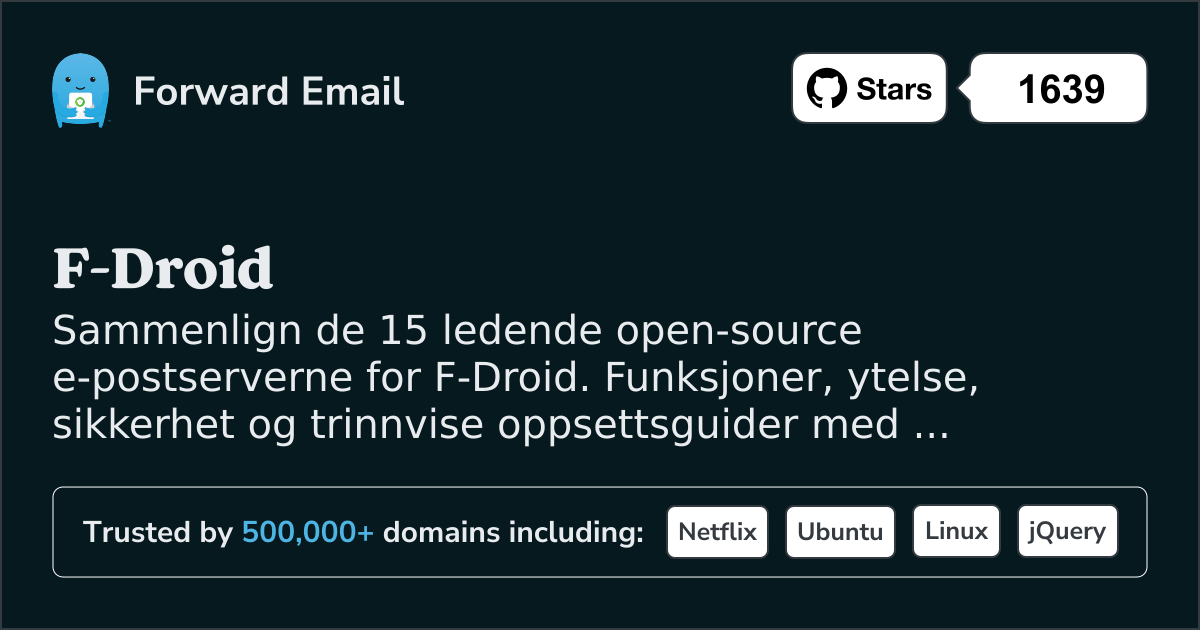 15 ledende open source e-postservere for F-Droid 2026