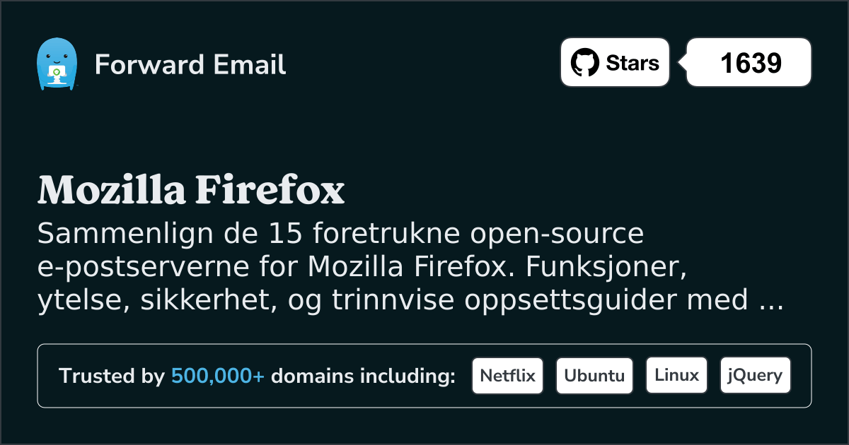 15 foretrukne open source e-postservere for Mozilla Firefox 2026
