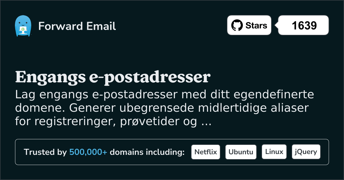 Engangs e-postadresser - midlertidige aliaser for egendefinerte domener