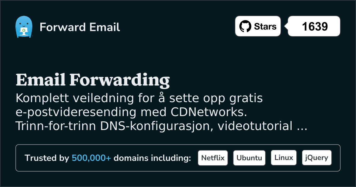 Slik konfigurerer du e-post med CDNetworks