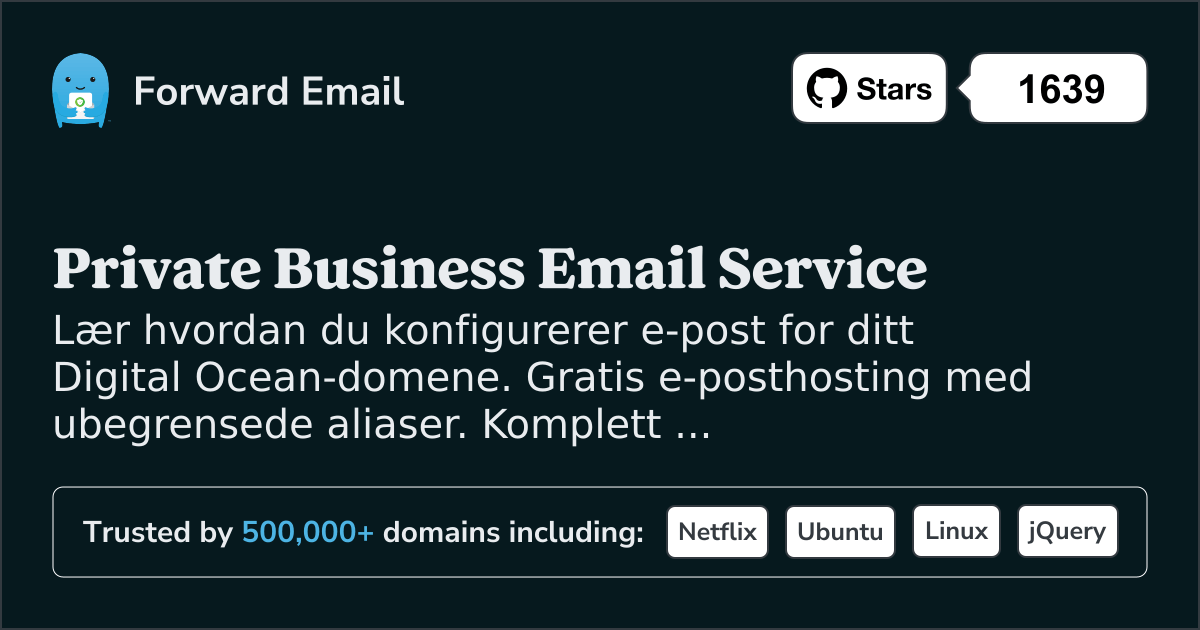 Slik konfigurerer du e-post med Digital Ocean