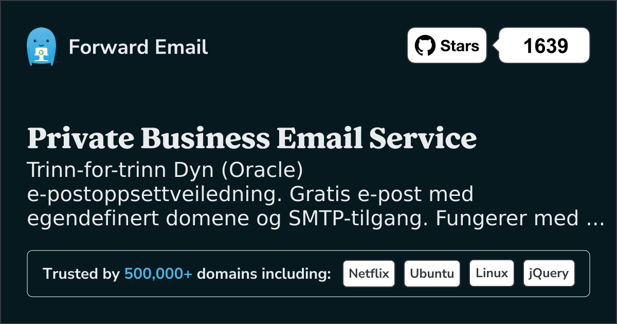 Slik konfigurerer du e-post med Dyn (Oracle)